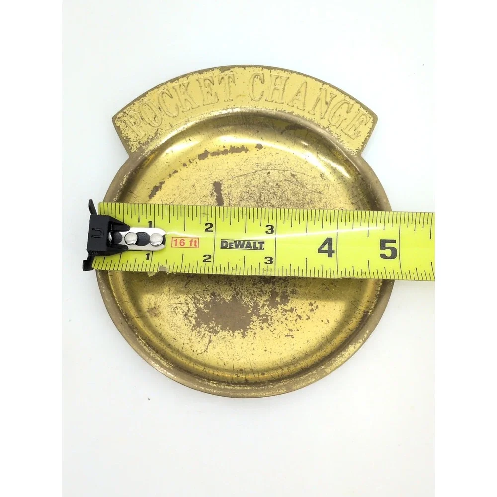 Vintage Brass Pocket Change Dish Coin Tray